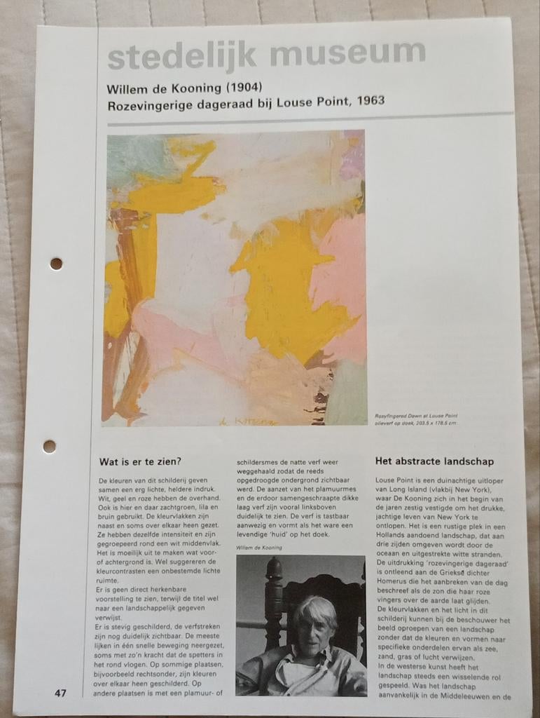 Willem de Kooning katern jaren 60 -70, Ophalen of Verzenden, Gelezen, Muziek, Film of Tv