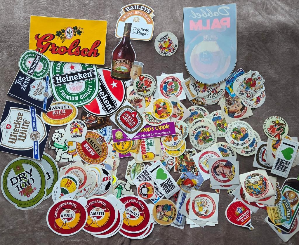 Verzameling bier en drank stickers ca 0.5kg., Verzamelen, Ophalen of Verzenden, Zo goed als nieuw, Merk