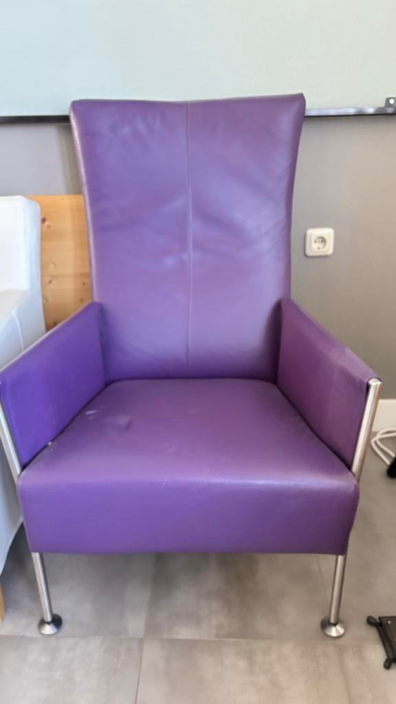 Paarse fauteuils twee stuks - actie tot 10/4, Ophalen, Gebruikt, 75 tot 100 cm, Stof