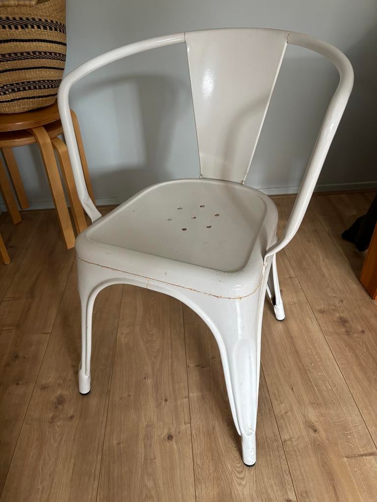 Originele Tolix stoel, wit, Ophalen, Gebruikt, Wit, Metaal