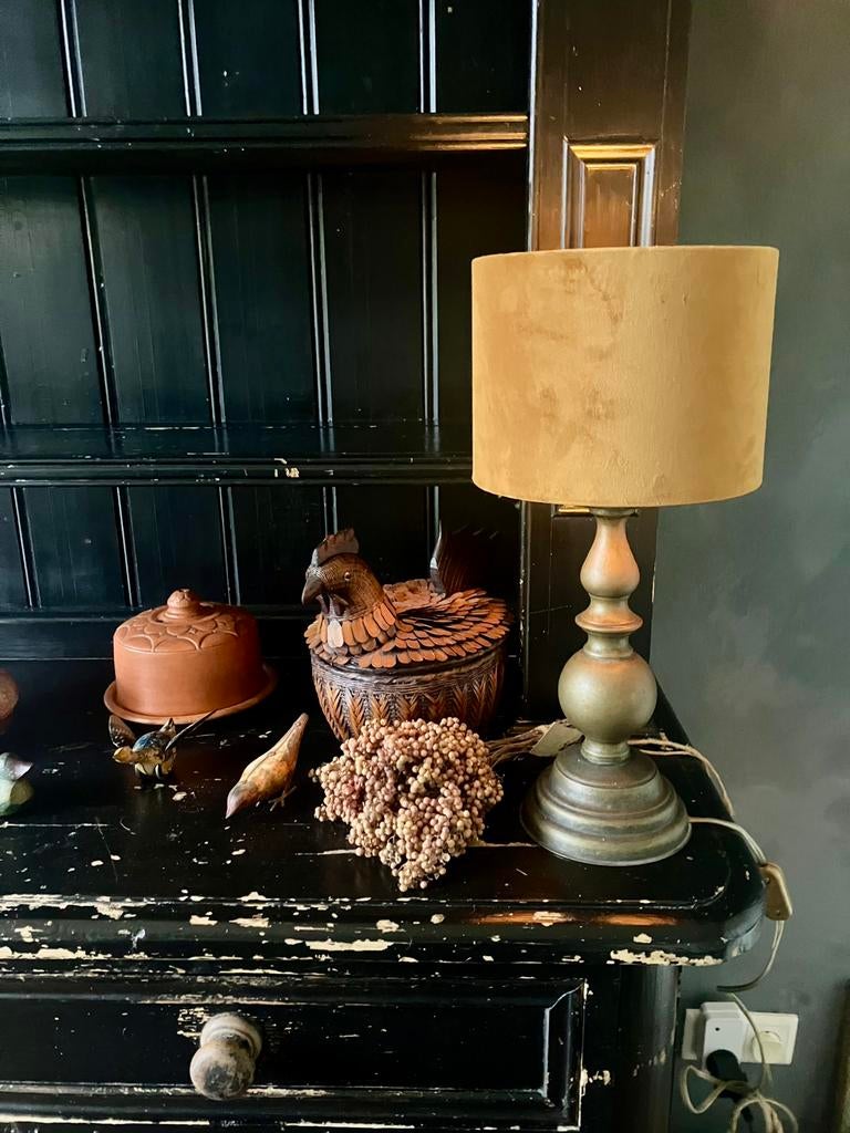 Leuke oude vintage bronzen lampenvoet, Ophalen of Verzenden, Gebruikt, Metaal, Minder dan 50 cm