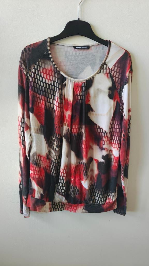Abstract Frank Walder shirt, Kleding | Dames, Tops, Maat 42/44 (L), Ophalen of Verzenden, Zo goed als nieuw, Lange mouw