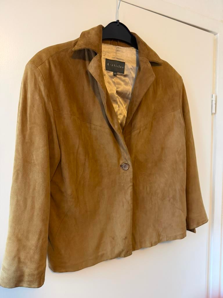 Vintage suède blazer, Ophalen of Verzenden, Zo goed als nieuw, Maat 38/40 (M)