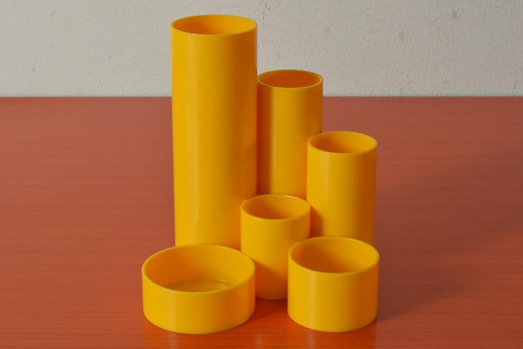 Retro vintage kunststof pennenbakje / desk organizer, Ophalen of Verzenden