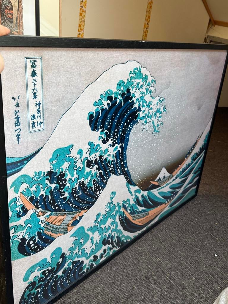 De Grote Golf van Kanagawa – Hokusai – ingelijst, Ophalen of Verzenden