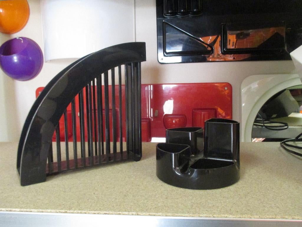 Lektuur en pennen houder bureau items jaren 70 design retro, Ophalen of Verzenden, Overige typen