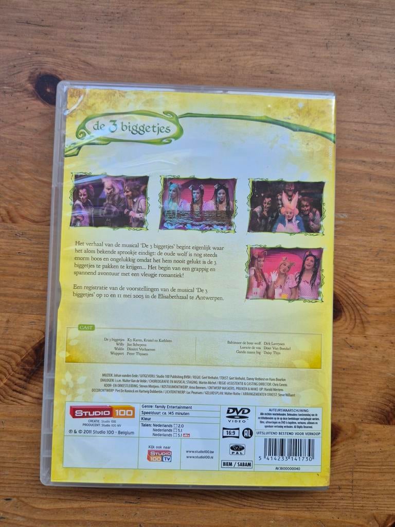 Studio 100 sprookjes de 3 biggetjes DVD K3, Cd's en Dvd's, Dvd's | Kinderen en Jeugd, Alle leeftijden, Ophalen of Verzenden, Gebruikt