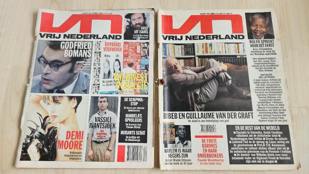 2 tijdschriften Vrij Nederland 1975 e.v., Boeken, Tijdschriften en Kranten, Ophalen of Verzenden, Gelezen