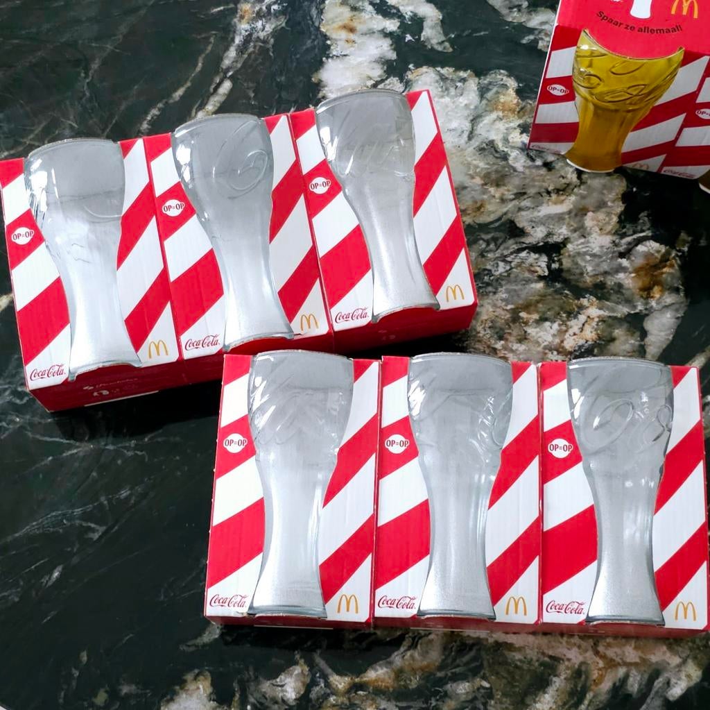 6x glas Coca Cola McDonalds Mc Donalds glazen zilver 2024, Verzamelen, Ophalen of Verzenden