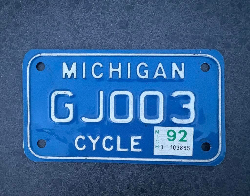 Nummerbord Michigan USA motor, Verzamelen, Automerken, Motoren en Formule 1, Ophalen of Verzenden, Gebruikt, Auto's