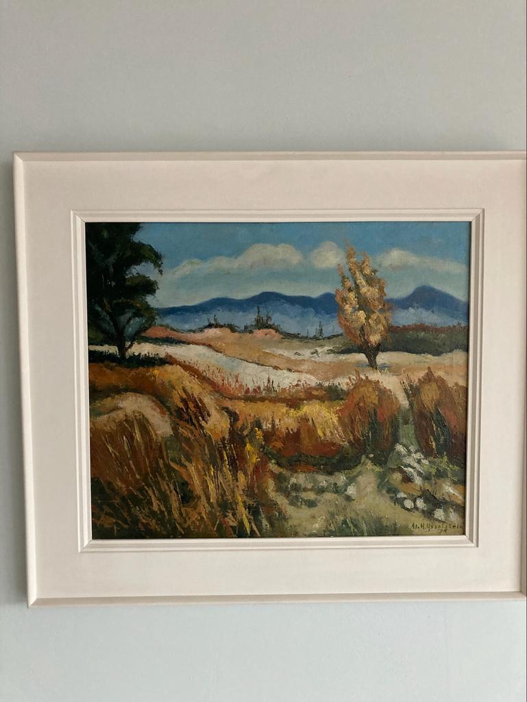 Schilderij Frans Landschap - Olieverf op doek, Ophalen of Verzenden