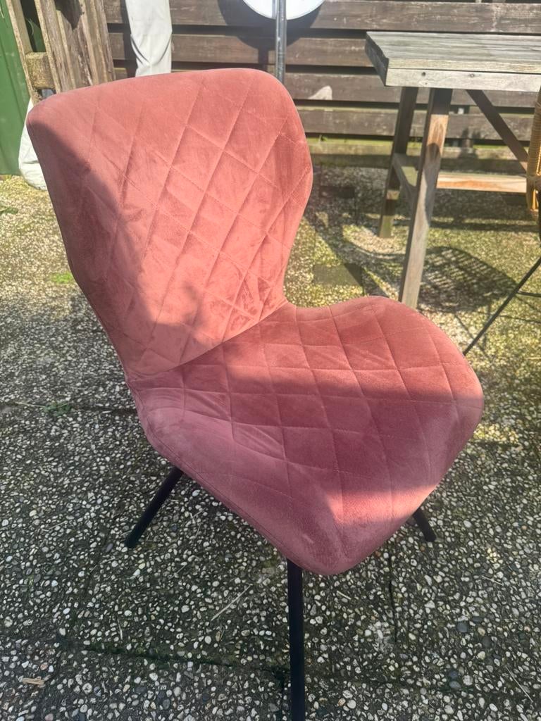 Oud Roze eettafel stoelen, Huis en Inrichting, Stoelen, Ophalen, Twee, Overige kleuren, Zo goed als nieuw