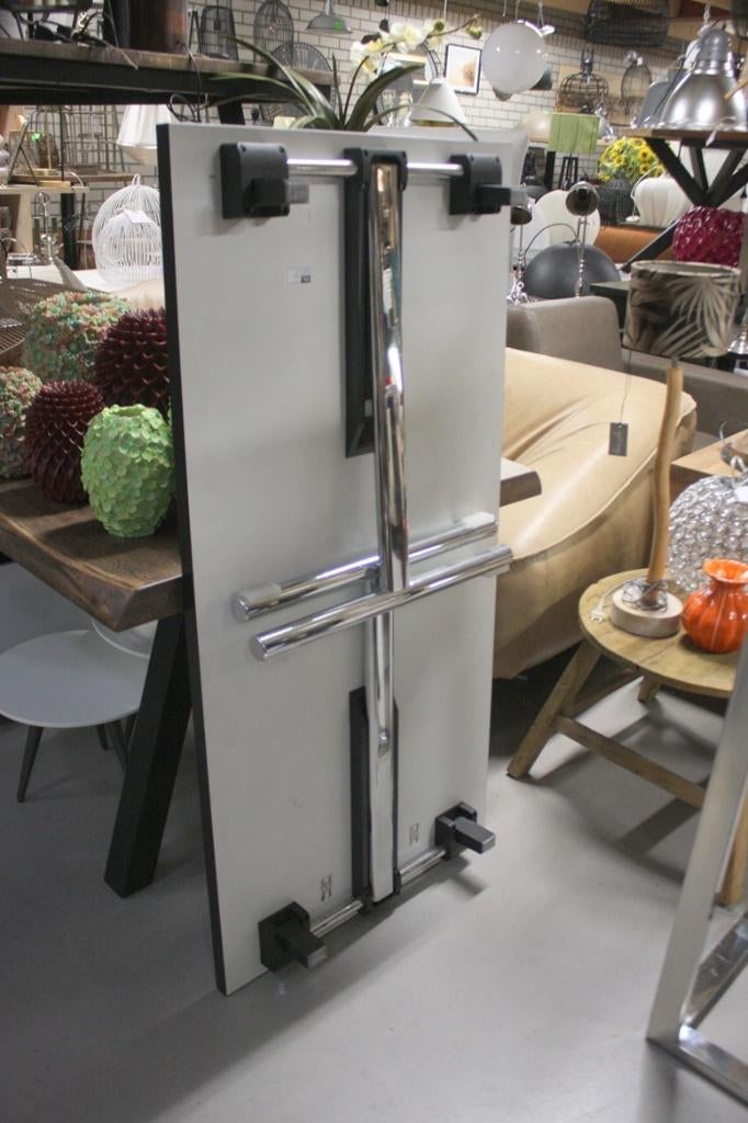 Sterke handige tafel klaptafel metaal zwart melamine 140x70, Ophalen, Zwart, Overige materialen, Zo goed als nieuw