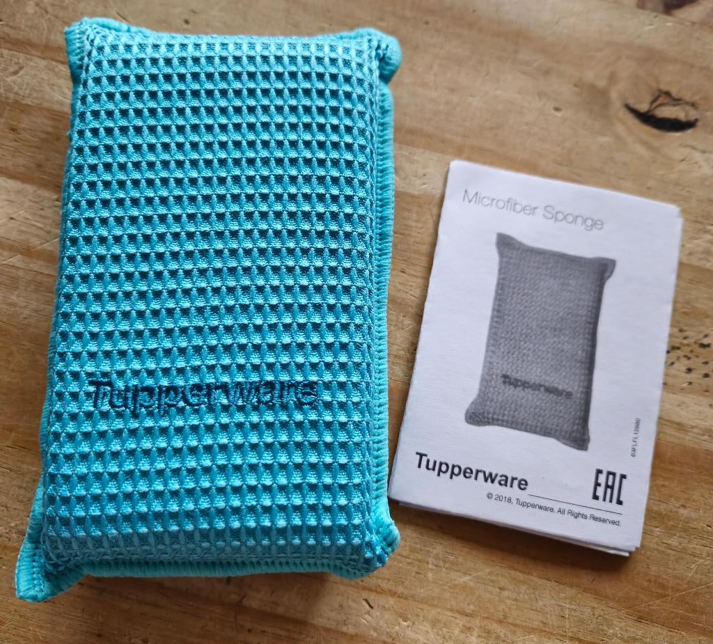 Tupperware Microvezel spons 13x7x3,5cm Blauw NIEUW, Ophalen of Verzenden, Nieuw, Blauw, Overige typen