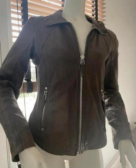 Gipsy by Mauritius lederen jas Leather jacket maat M, Bruin, ., Ophalen of Verzenden, Zo goed als nieuw