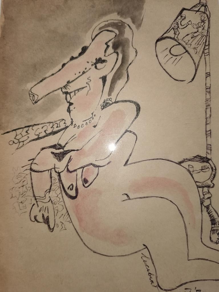 Unieke Tekening Lucebert gesigneerd en gedateerd, Antiek en Kunst, Kunst | Schilderijen | Klassiek, Ophalen