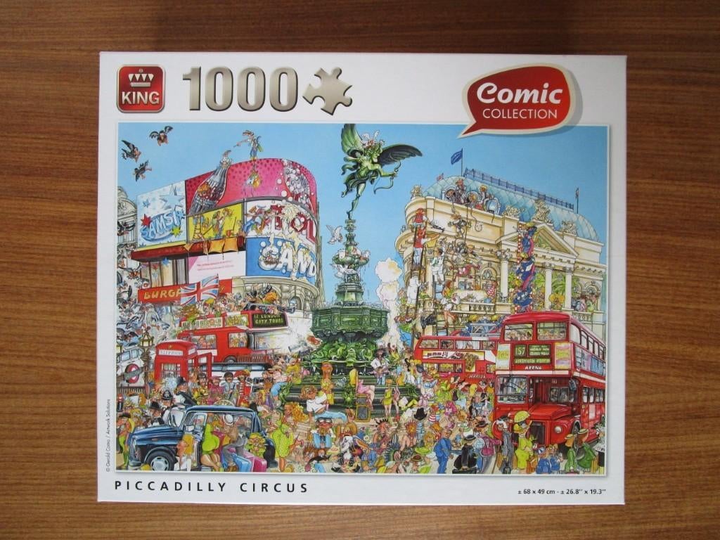 Nr.198: Puzzel van King 1000 stukjes Piccadilly Circus Cart, Ophalen of Verzenden, 500 t/m 1500 stukjes, Zo goed als nieuw, Legpuzzel
