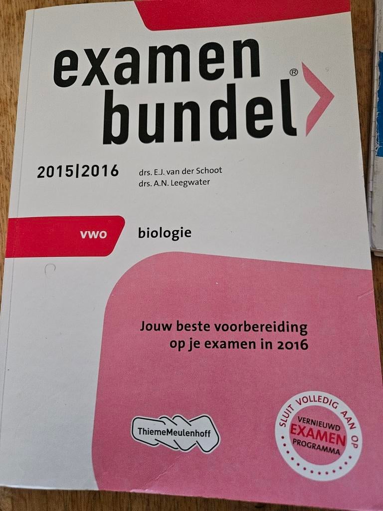 A.N. Leegwater - Vwo; Biologie; 2015/2016, HAVO, Ophalen of Verzenden, Zo goed als nieuw, A.N. Leegwater; E.J. van der Schoot