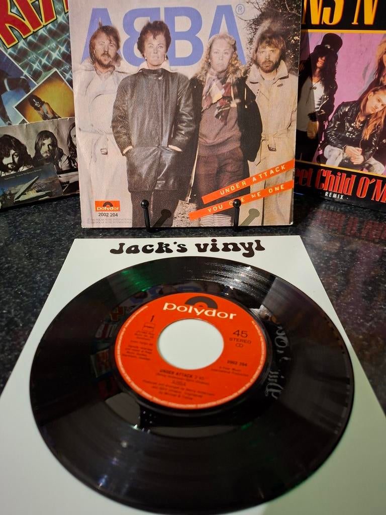 ABBA - Under Attack / You Owe Me One 7" Single Polydor 1982, Ophalen of Verzenden, 1980 tot 2000, Zo goed als nieuw, Overige formaten