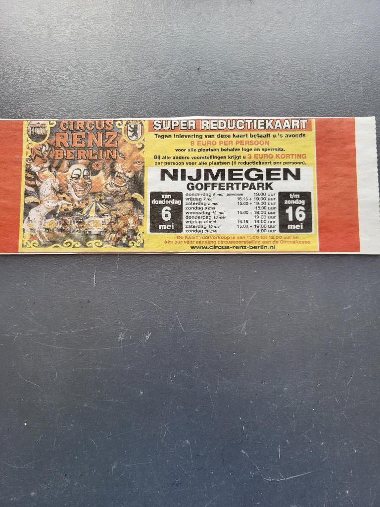 Circus/verzamelaarspakket Circus Renz-Berlin/ Nijmegen 2010., Ophalen of Verzenden, Zo goed als nieuw
