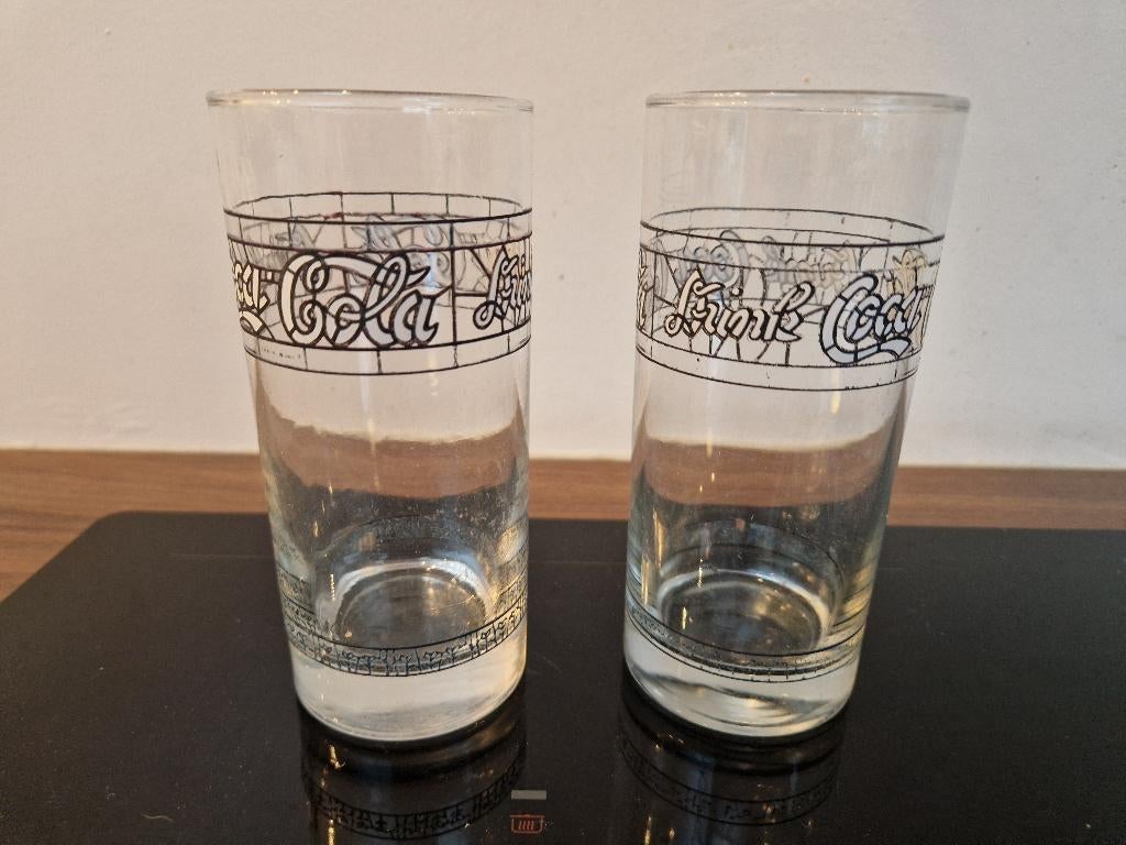 2 glazen DRINK coca cola, Glas of Glazen, Ophalen of Verzenden, Overige stijlen, Glas