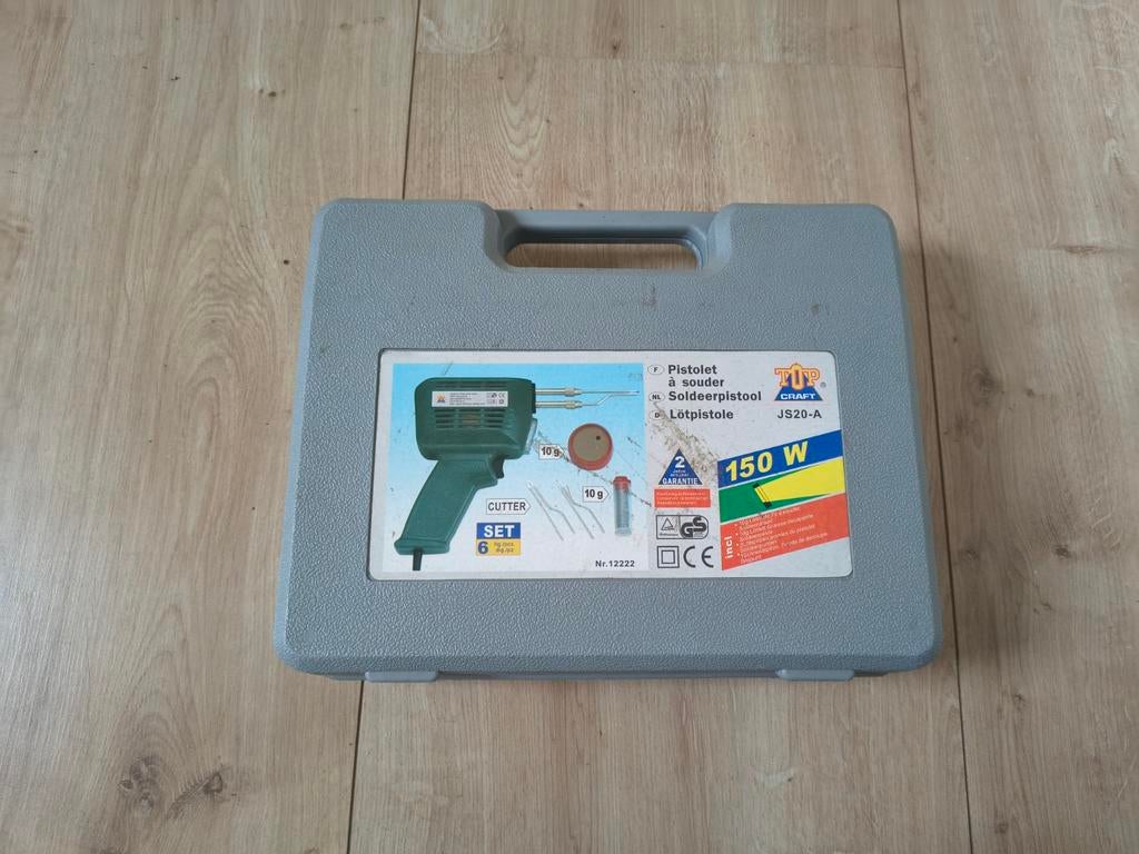 Topcraft soldeerpistool, soldeerbout met toebehoren, koffer., Onb, Overige typen, Ophalen of Verzenden, Onb