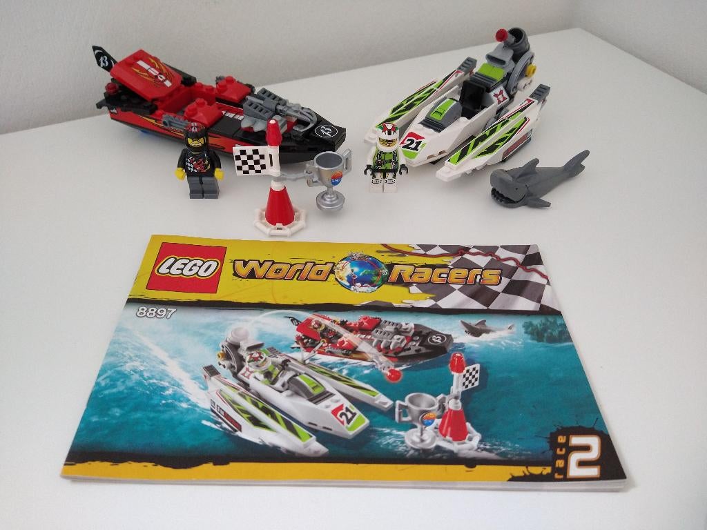Lego World City Racers 8897 2 grote Speedboten Speed boat, Ophalen of Verzenden, Zo goed als nieuw, Complete set, Lego