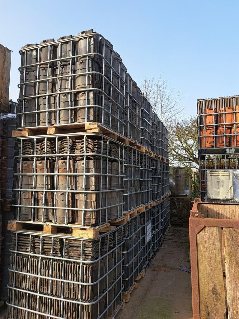 10 000 vh blauw jos kurstjens met kantpannen en vorsten, Gebruikt, Steen of Klei, Blauw, Ophalen of Verzenden