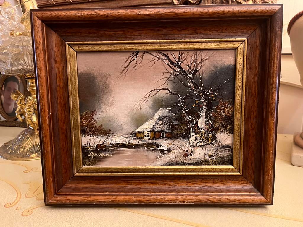 Prachtig olieverf winterlandschap schilderij, Ophalen of Verzenden