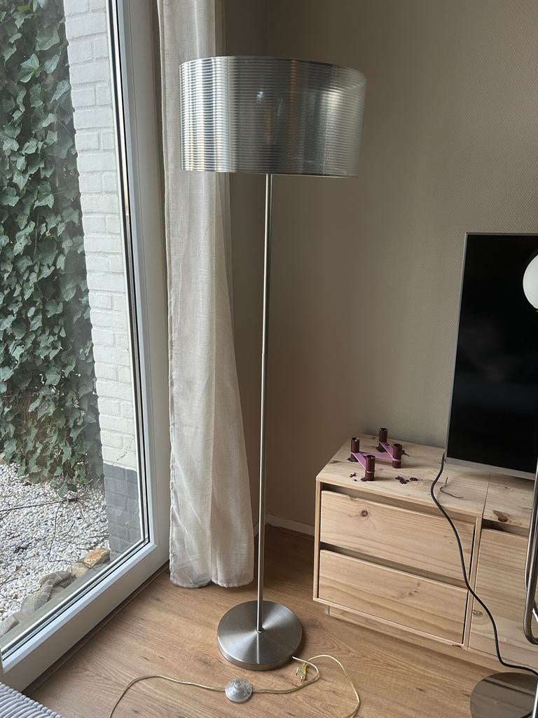 Staande lamp zilver incl lichtbron, Ophalen, Gebruikt, Metaal, 150 tot 200 cm