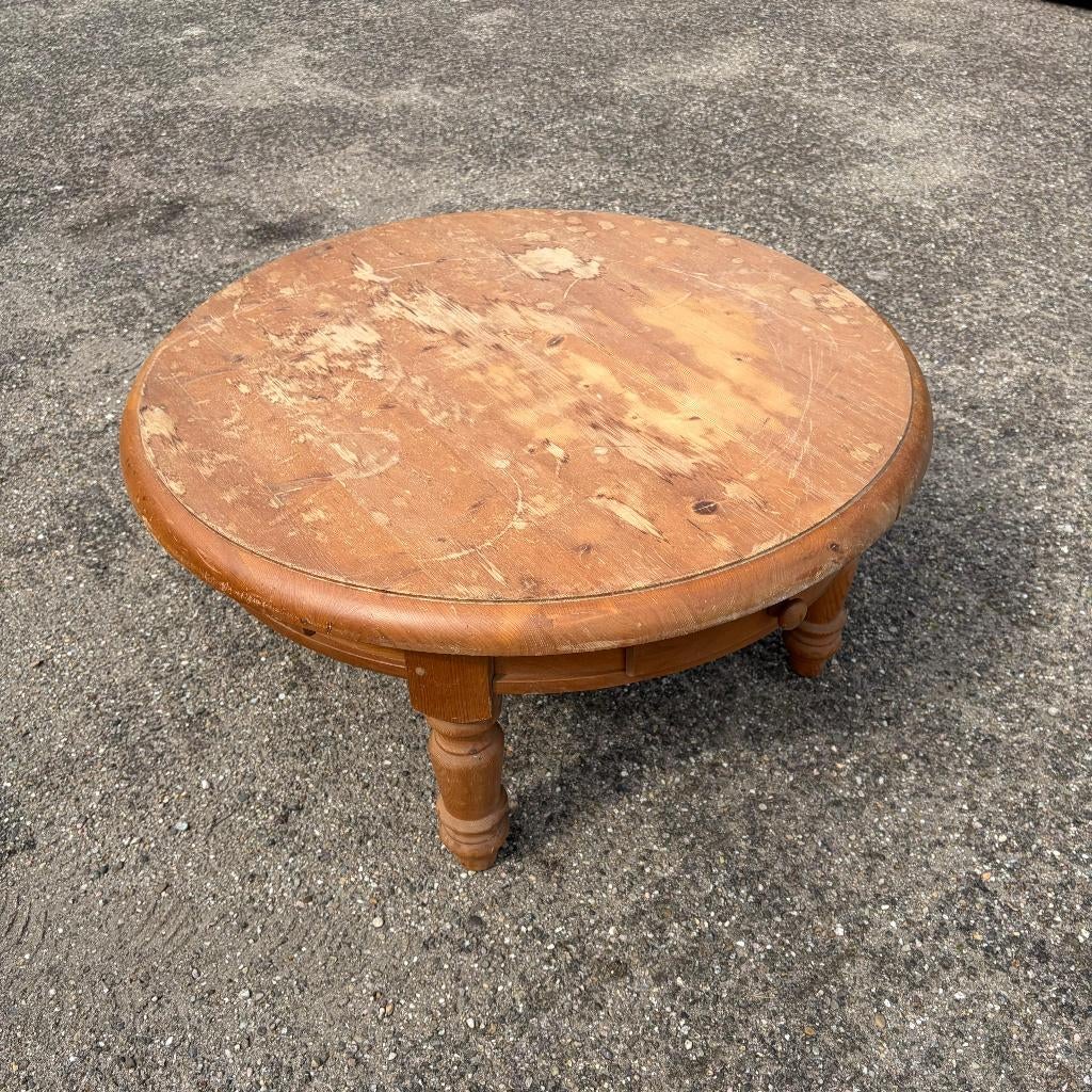 Salontafel Rond Grenen, Huis en Inrichting, Tafels | Salontafels, Gebruikt, 50 tot 75 cm, Grenen, Rond