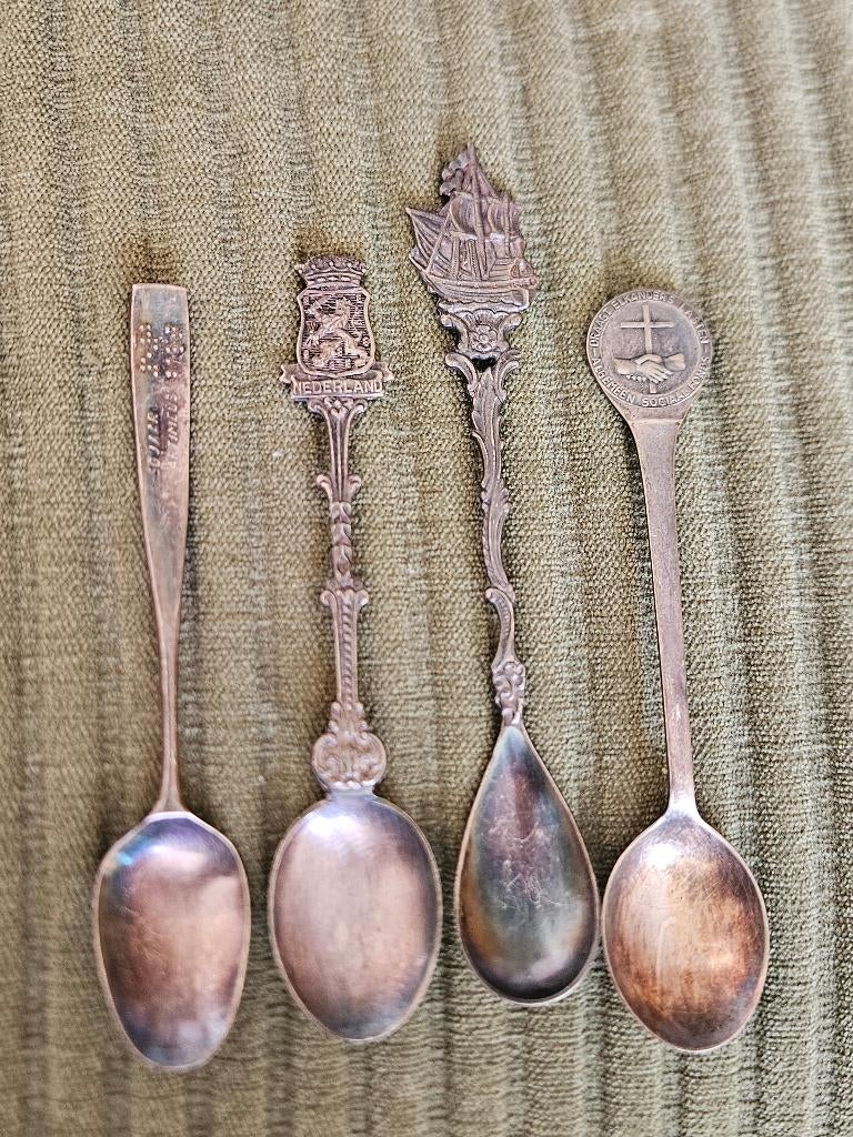 4x vintage souvenir lepeltjes Nederland, Ophalen of Verzenden
