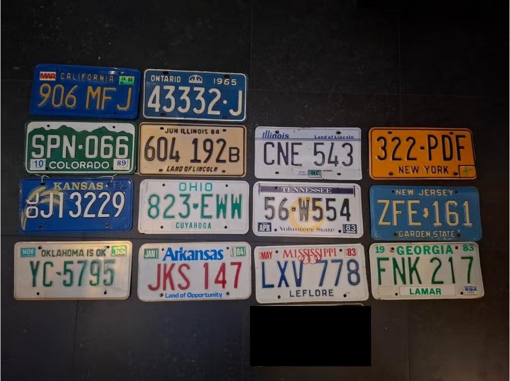 Originele Amerikaanse en Canadese kentekenplaten, Verzamelen, Ophalen of Verzenden, Gebruikt, Auto's