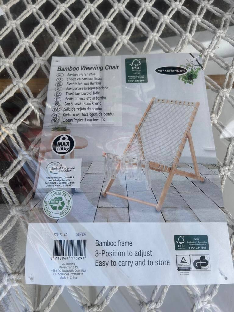 NIEUW strandstoel tuinstoel €17,50, Ophalen, Nieuw