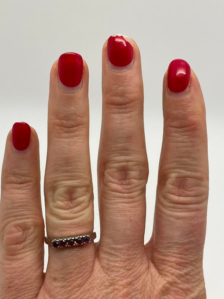 D282 Prachtige zilveren ring roze saffier (verstelbaar), Ophalen of Verzenden, Zilver, Ring, Met edelsteen