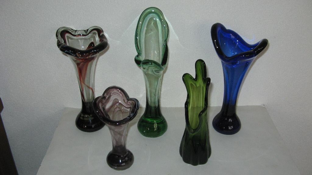 vintage Vazen Nanninga Glasfabriek Nieuw Buinen izgs, Ophalen of Verzenden