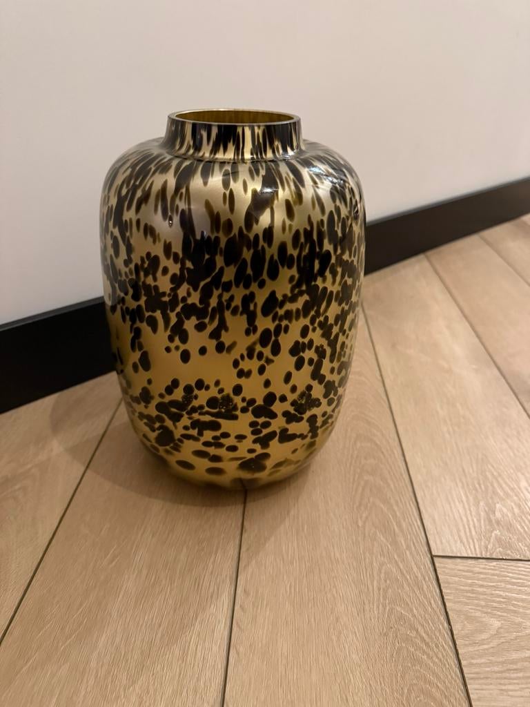 Vaas (goud/zwart) Duinroos, Ophalen, Overige kleuren, Minder dan 50 cm, Glas