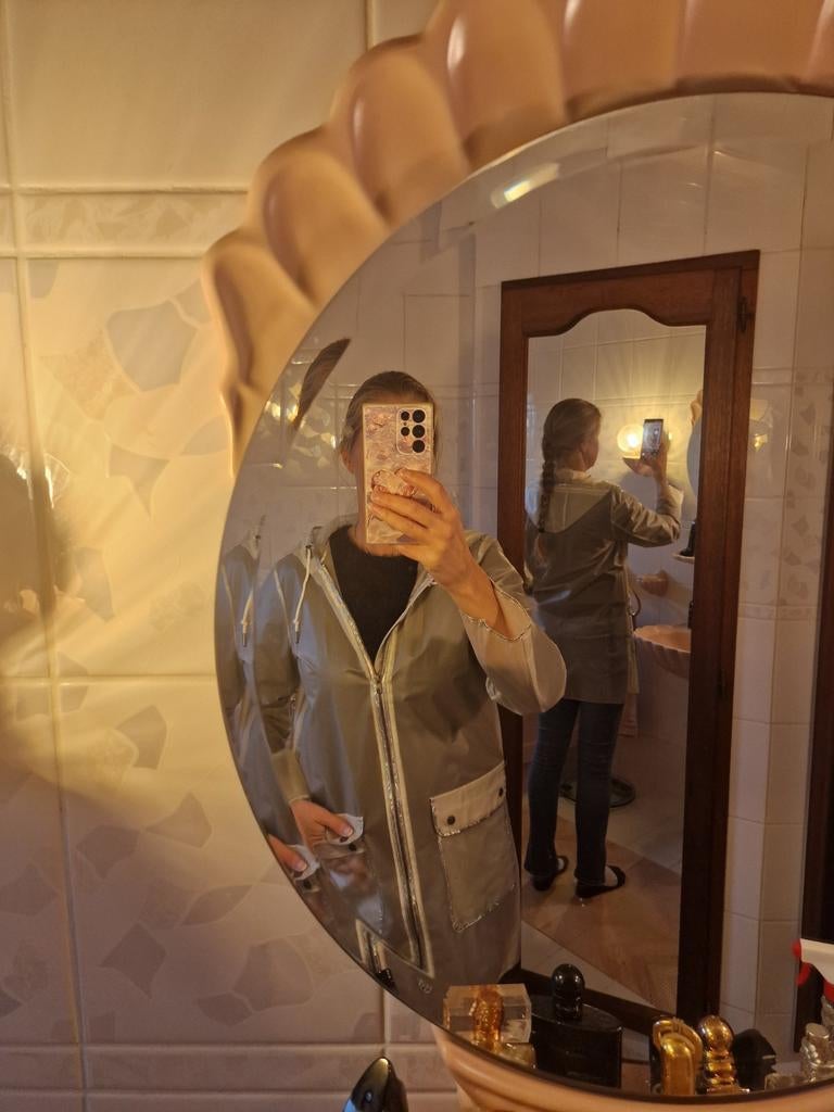 Heidi Klum regenjas, Kleding | Dames, Ophalen of Verzenden, Zo goed als nieuw, Maat 38/40 (M), Blauw