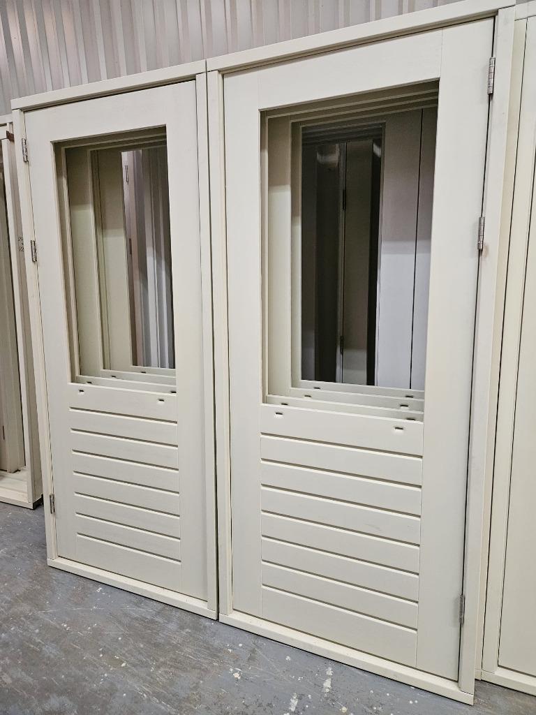 Meranti achter of balkon schuurdeur met kozijn 103,5 x 222, 80 tot 100 cm, Nieuw, Ophalen of Verzenden, Buitendeur