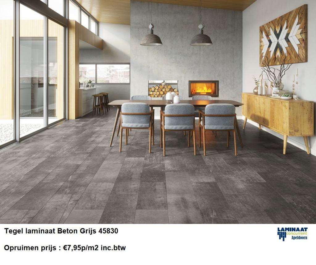 Tegel Laminaat Beton Grijs 45380 Easy click €7,95p/m2
