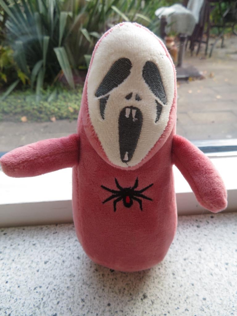 Knuffel spook Halloween + enge spin Pink roze sleutelhanger, Ophalen of Verzenden, Zo goed als nieuw, Overige typen