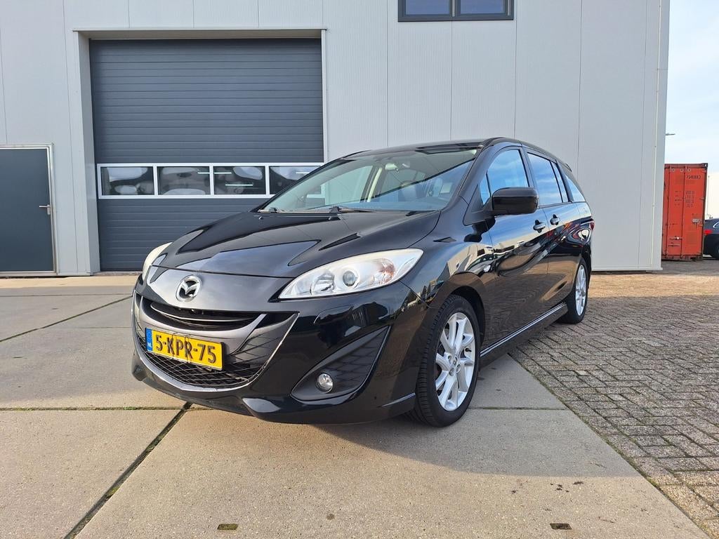 Mazda 5 1.6 Citd 85KW 2012 Zwart 7 zitten leder ex bpm, Auto's, Zwart, 4 cilinders, 7 stoelen, Zwart