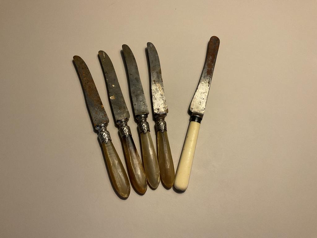 Antieke messen set met been heft, Antiek en Kunst, Ophalen