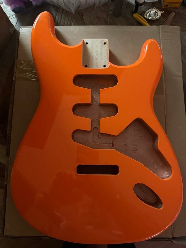 Stratocaster body” Capri Orange “ Alder new, Muziek en Instrumenten, Instrumenten | Onderdelen, Verzenden, Geen, Geen, Nieuw