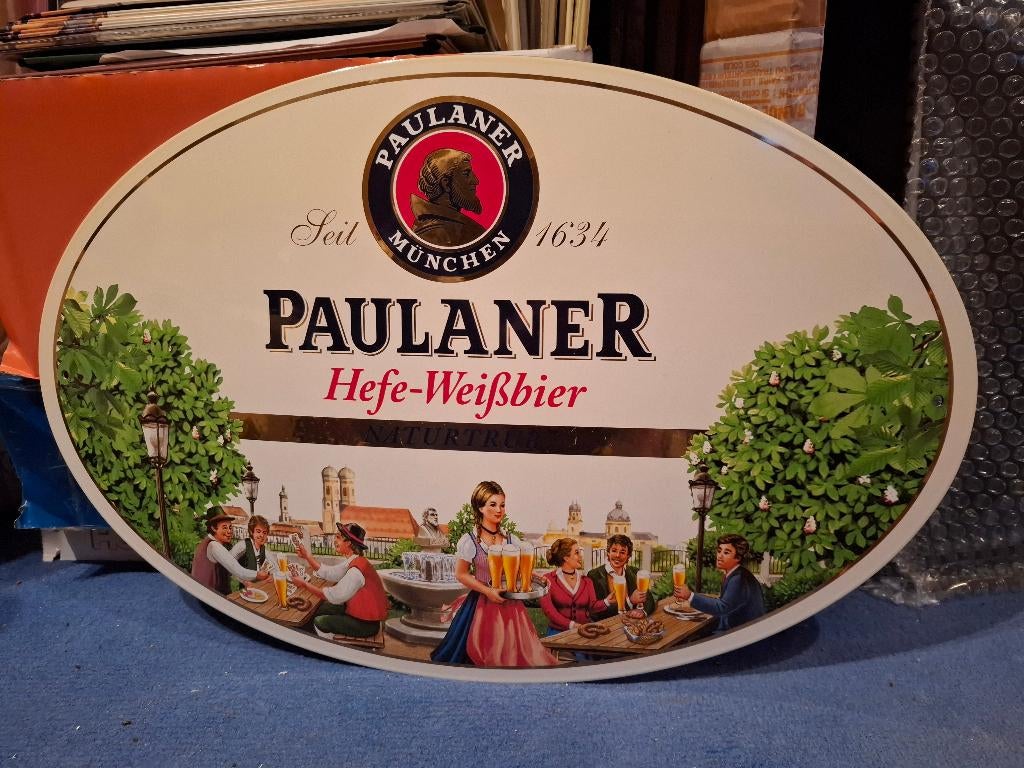 Emaillebord Paulaner, Verzamelen, Biermerken, Nieuw, Reclamebord, Plaat of Schild, Overige merken, Ophalen of Verzenden