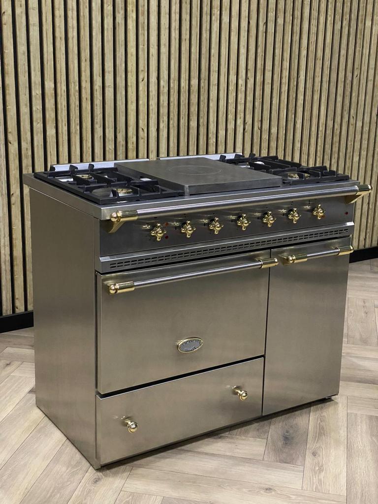 Luxe Lacanche Fornuis Gas 100cm + Coup de Feu + Warmhoudkast, Witgoed en Apparatuur, Fornuizen, Ophalen of Verzenden, Zo goed als nieuw