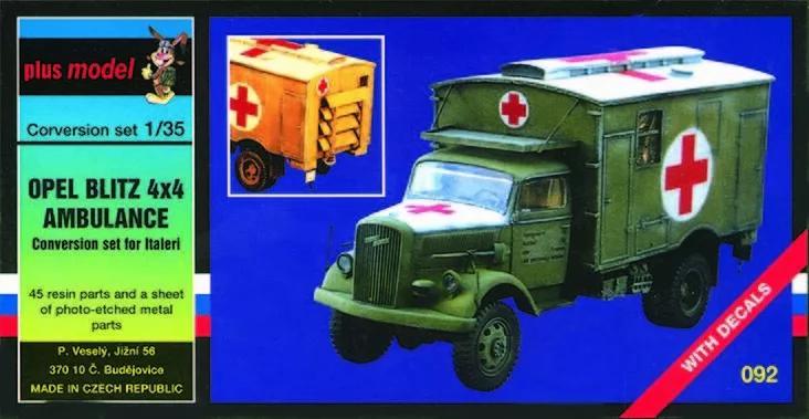 D-528,PLUS MODEL 1-35,NO,092, Opel Blitz 4x4 ambulance conve, Hobby en Vrije tijd, Modelbouw | Auto's en Voertuigen, Nieuw, Overige typen