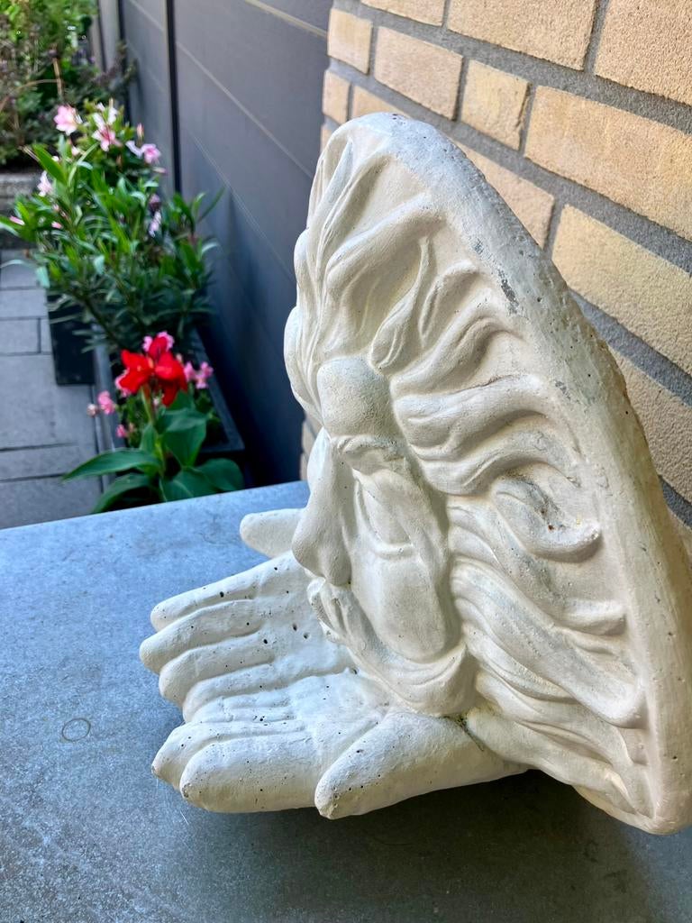 Betonnen beeld, windgezicht van vadertje storm, Tuin en Terras, Tuinbeelden, Ophalen