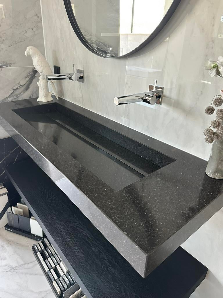 Showroom model wastafel composiet steen, Ophalen, 100 tot 150 cm, Zo goed als nieuw, Minder dan 100 cm