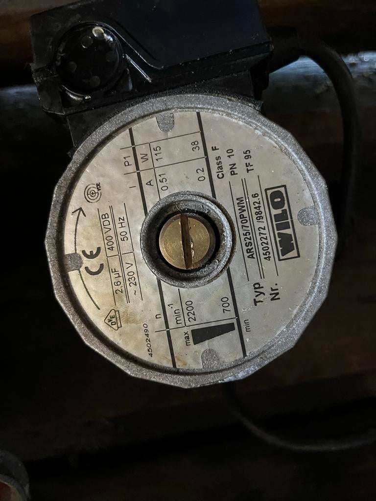 WILO ARS 25/70 PWM CV Pomp, Gebruikt, Minder dan 30 cm, Cv-ketel of Combi-ketel, Minder dan 60 cm